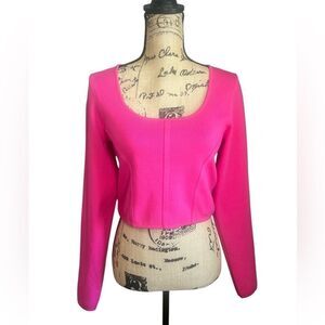 Hot Pink long sleeve cropped sweater xl Sincerely Jules Bratz barbiecore ribbed